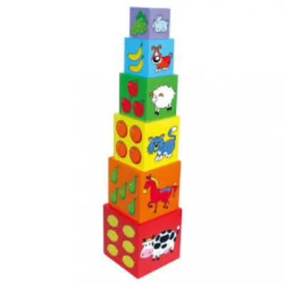 Viga Toys Bábel-torony (háziállatos) montessori játék