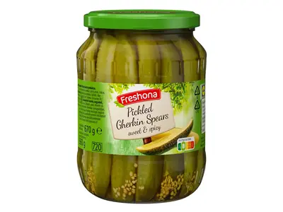 Freshona Savanyított uborka, Töltőtömeg: 360 g
