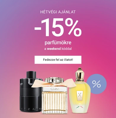 15% kedvezmény a teljes áras parfümökre