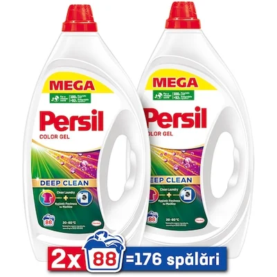 2 Csomag Persil Deep Clean Color Folyékony mosószer, 88 mosás, 3,96 L