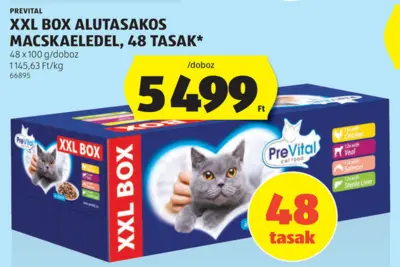 XXL BOX Alutasakos macskaeledel, 48 tasak