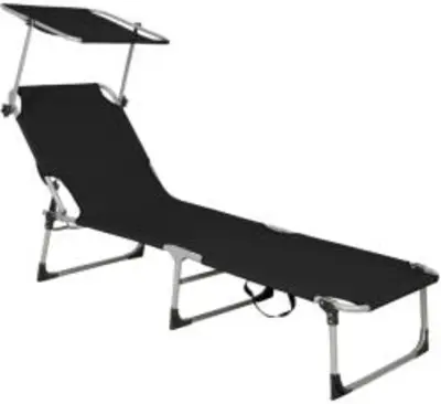 Springos Napozóágy Strandfotel Napellenző Összecsukható Terasz Erkély (GC0056)