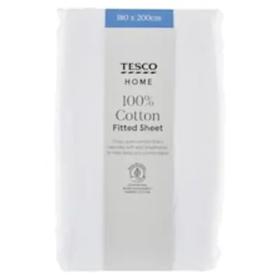 Tesco Home fehér gumis lepedő 180 x 200 cm