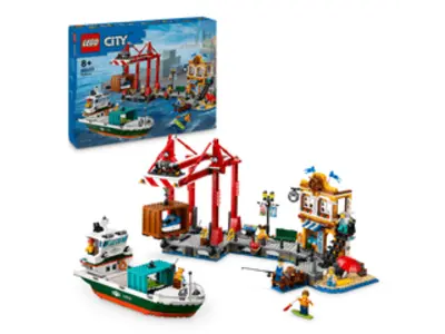 LEGO® City Tengerparti kikötő teherszállító hajóval (60422)