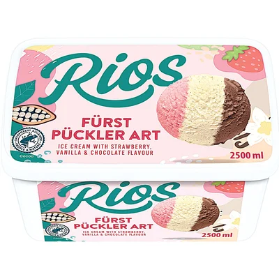 Rios vanília-csokoládé-eper ízű jégkrém, 2,5 lt