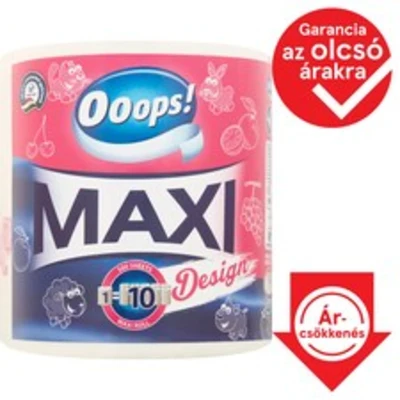 Ooops! Maxi Design háztartási papírtörlő 2 rétegű 1 tekercs