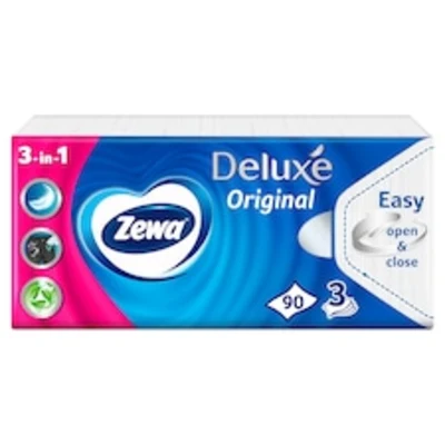 Zewa Deluxe Original illatmentes papír zsebkendő 3 rétegű 90 db