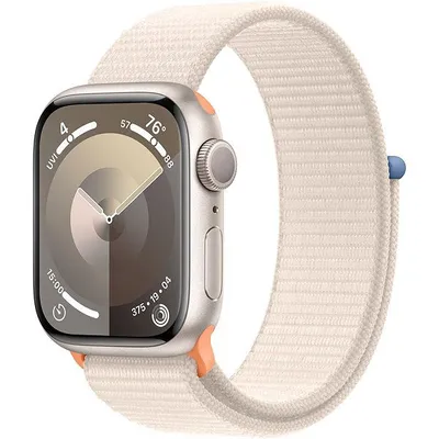 Apple Watch Series 9 41mm Starlight Aluminium Case with Sport Loop okosóra