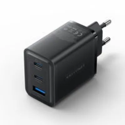Vention 3-Port USB (C + A) GaN Charger (65W/65W/30W) EU-Plug Black töltő adapter (AlzaPlus+)