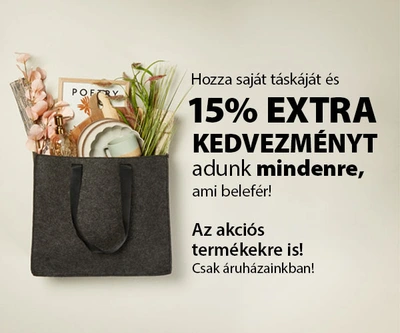 Jysk 15% saját táskás kedvezmény
