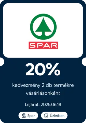 -20% SPAR kupon 2 termékre (Yettel ügyfeleknek)