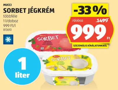 Mucci Sorbet jégkrém, 1 l