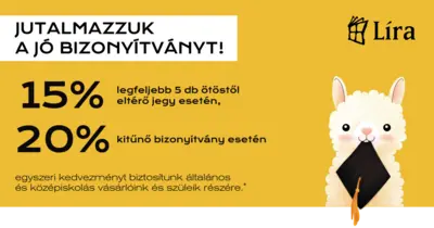 15-20% kedvezmény bizonyítványtól függően