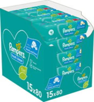 PAMPERS Fresh Clean Baby 15×80 db popsitörlő (AlzaPlus+)