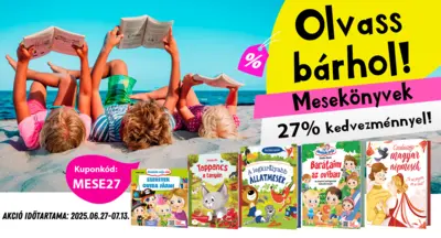 Mesekönyvek 27% kedvezménnyel (teljes árúakra)