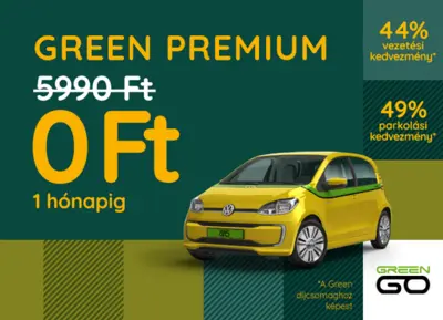 1 hónap ingyen Green Premium a csomag aktíválóinak