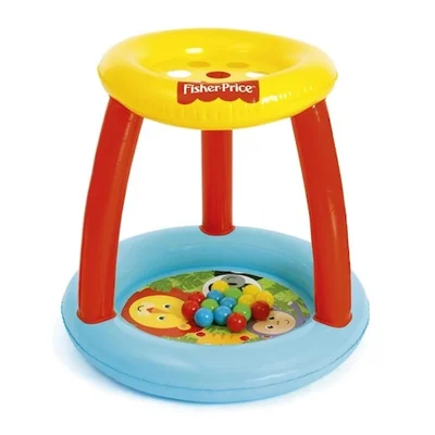 Felfújható játszóközpont gyerekeknek Bestway, Fisher-Price Animal Friends labdagödör, 89 x 84 cm