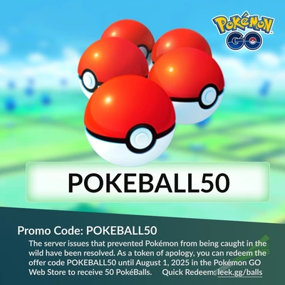 50 PokéBall In-game cucc Pokémon GO-hoz (Android/iOS)
