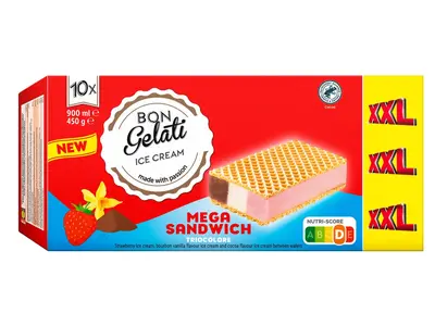 Bon Gelati Szendvicsjégkrém, 10 x 90 ml