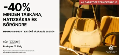 40% kedvezmény táskákra