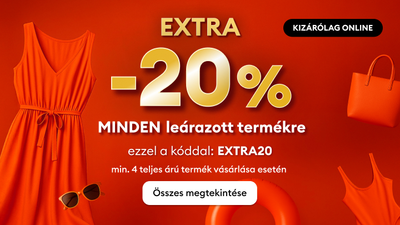 Extra 20% kedvezmény minden leárazott termékre