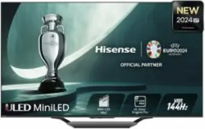 Hisense 75U7NQ 4K UHD Smart 144Hz Mini-LED ULED TV, sötétszürke, 189 cm
