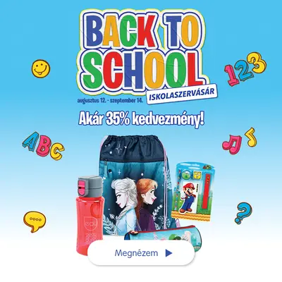 Back To School - Iskolaszervásár (akár 35% kedvezmény)