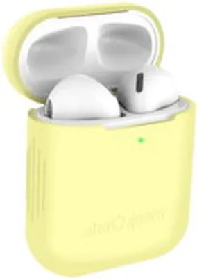 AlzaGuard Skinny Silicone Case Airpods 1. és 2. generáció, sárga fülhallgató tok