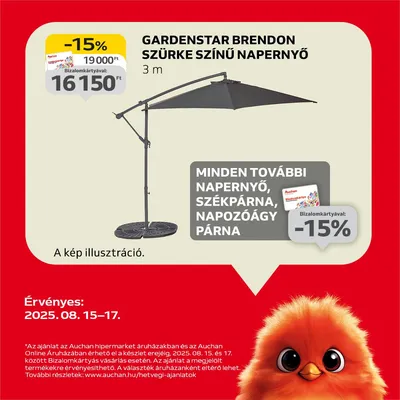 Gardenstar Brendon Szürke Napernyő 3 m