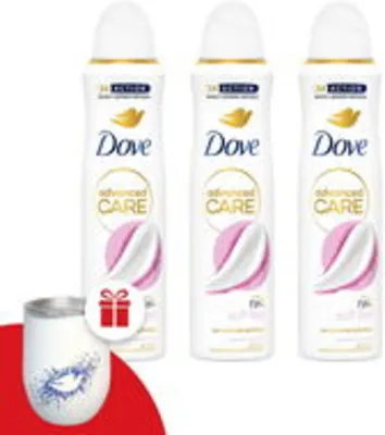 DOVE Triopack Soft Feel 150 ml dezodor + ajándék thermo bögre