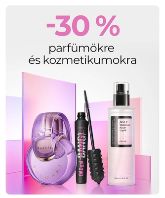 30% kedvezmény a megjelölt parfümöke/kozmetikumokra