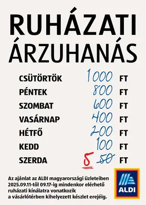 Ruházati árzuhanás az Aldiban!
