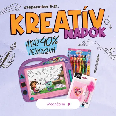 Kreatív Napok (akár 40% kedvezmény)