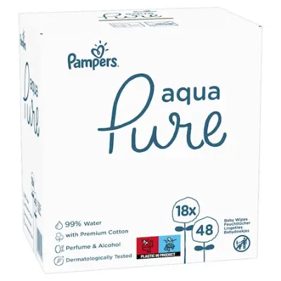 Pampers törlőkendő Pure Aqua 18x48db, 864 db