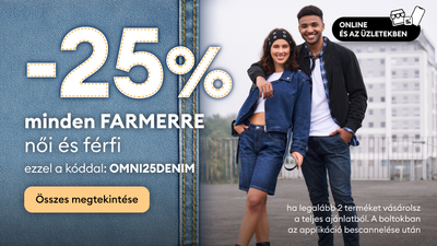 25% kedvezmény minden női és férfi farmerre