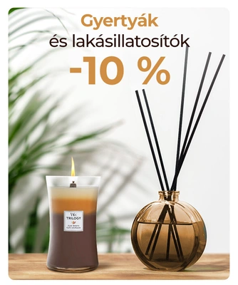 Gyertyák és lakásillatosítók 10% kedvezménnyel