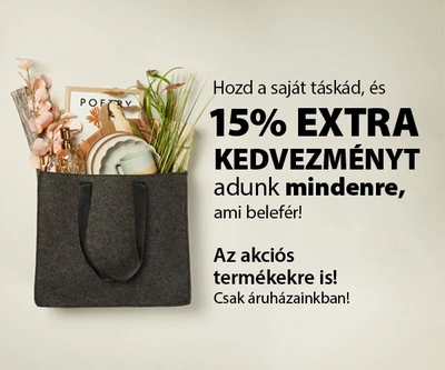 Extra 15% kedvezmény mindenre ami a saját táskádba belefér