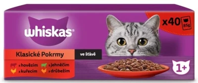 Whiskas Klasszikus Ételek Ízkeverék Macskaeledel szószban 40x85g