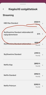 SkyShowtime Standard reklámokkal 60 napig díjmentesen Telekomos mobil előfizetés mellé