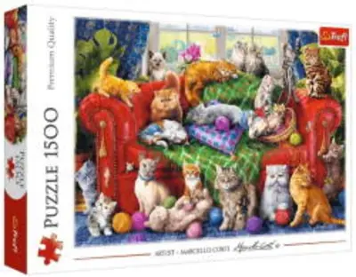 Trefl Macskák a kanapén puzzle - 1500 darabos (26198)