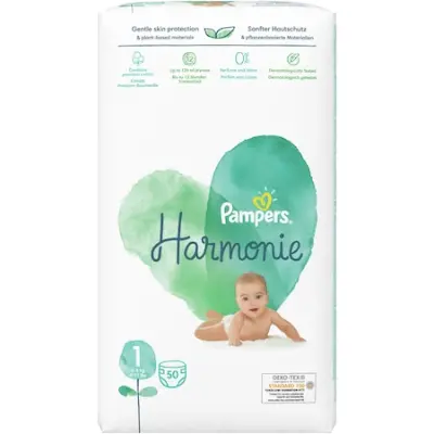 Pampers Harmonie Value Pack pelenka, 1-es Méret, 2kg-5kg, 50 db