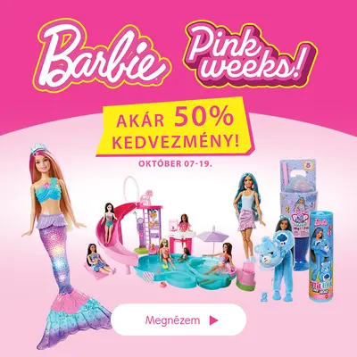 Barbie Pink Weeks (akár 50% kedvezmény)