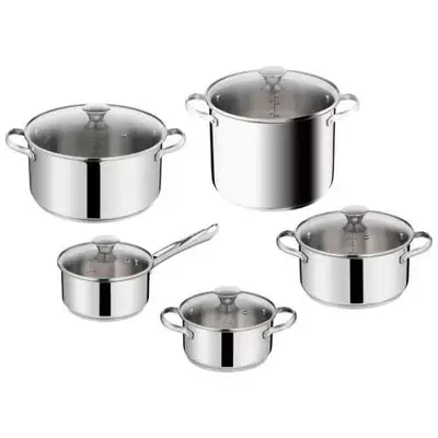Tefal H054AS55 Daily Cook Edénykészlet, 10 részes, indukciós, rozsdamentes acél