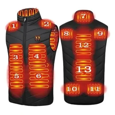 TENGOO HV-13 Fűtőmellény - 13 Fűtőzónás, USB, Vízálló, Uniszex