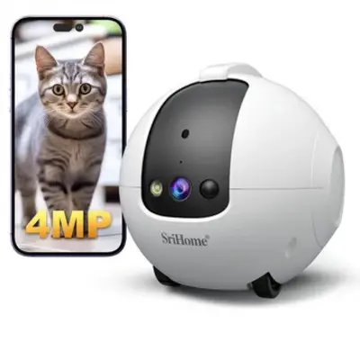SriHome DH013 4MP HD okos kisállat kamera és mobil robot – Nincs Többé Unatkozó macska