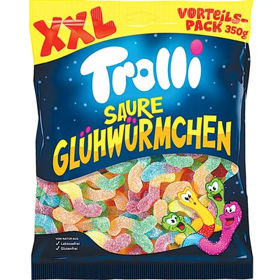 Trolli savanyú kukac gumicukor xxl, 350 g