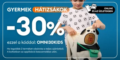 Gyerek hátizsákok 30% kedvezménnyel