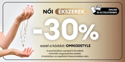 30% kedvezmény női ékszerekre