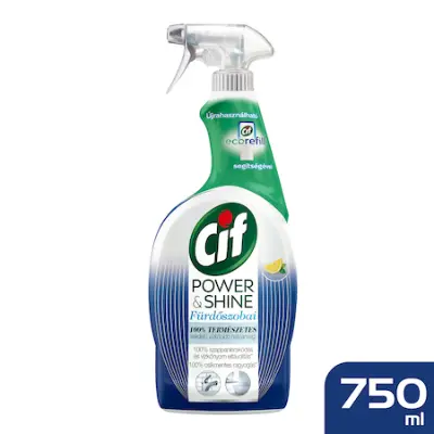 CIF Power&Shine fürdőszobai Spray, 750ml + CIF Power&Shine fürdőszobai spray utántöltő, 70ml