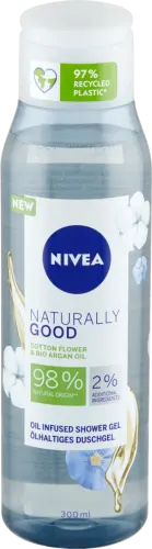 NIVEA Tusfürdő naturally good pamutvirággal, 300 ml